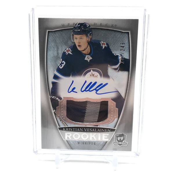 2018-19 UPPER DECK THE CUP HOCKEY KRISTIAN VESALAINEN SIGNED TRADING CARD 207/249