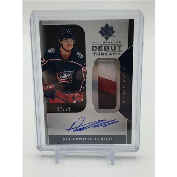 2019-20 UPPER DECK ULTIMATE COLLECTION HOCKEY ALEXANDRE TEXIER SIGNED PATCH TRADING CARD 57/99