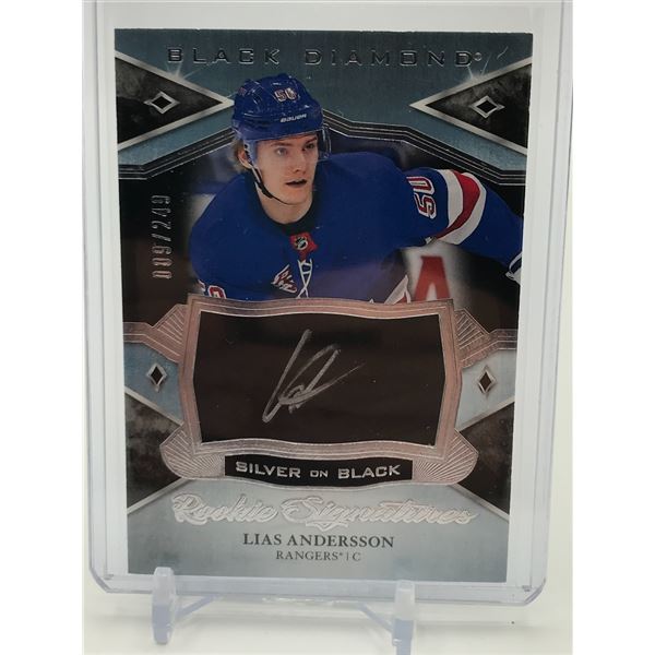 2018-19 UPPER DECK BLACK DIAMOND HOCKEY LIAS ANDERSSON SIGNED TRADING CARD