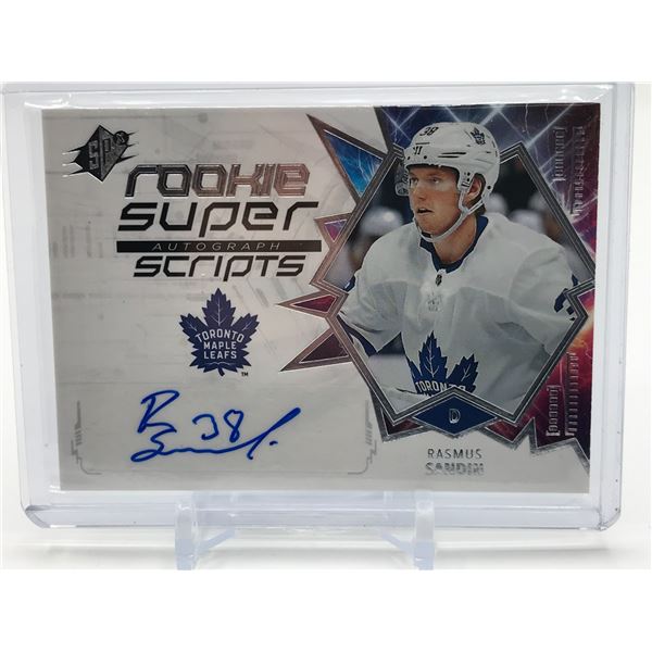 2019-20 UPPER DECK SPX HOCKEY RASMUS SANDIN SIGNED TRADING CARD