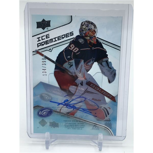 2019-20 UPPER DECK ICE HOCKEY ELVI MERZLIKINS SIGNED TRADING CARD 134/399
