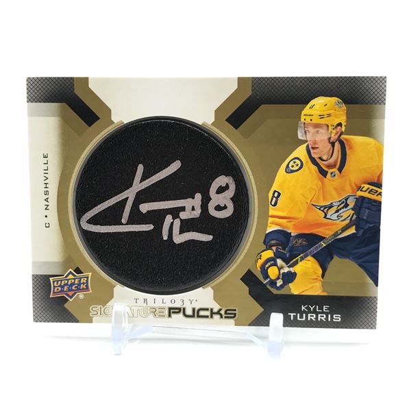 2019-20 UPPER DECK TRILOGY HOCKEY SIGNED KYLE TURRIS SIGNATURE PUCKS TRADING CARD