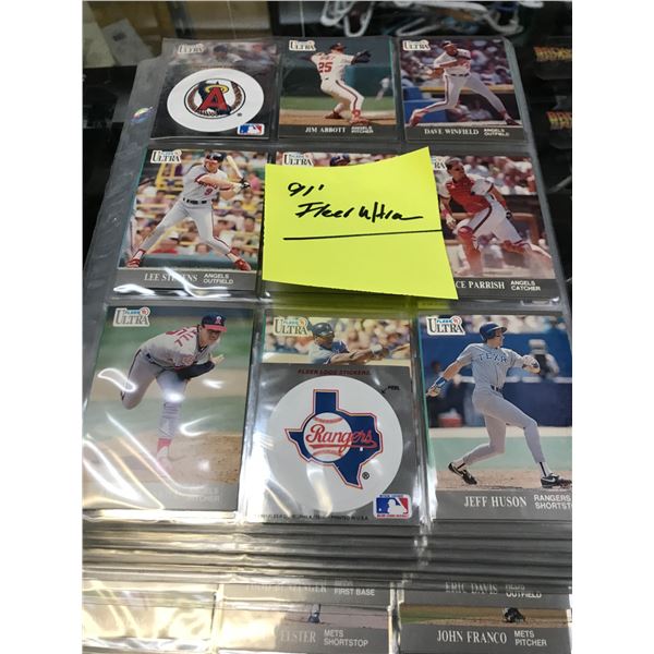 BINDER OF 1991 FLEER ULTRA TRADING CARDS