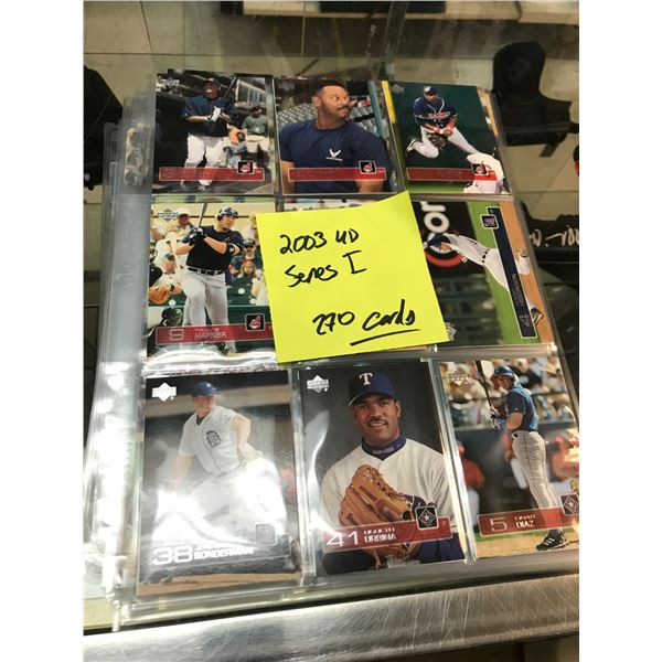 LOT OF 2003 UPPER DECK SERIES 1 SET - 270 TRADING CARDS