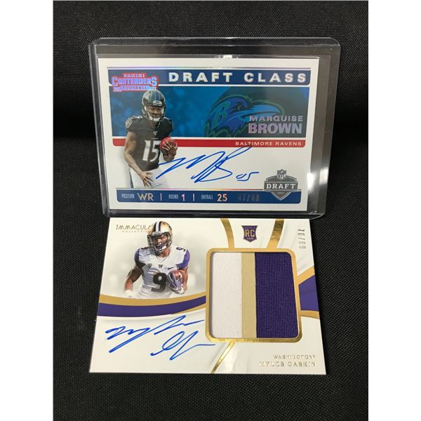 LOT OF 2 SIGNED ROOKIE/DRAFT TRADING CARDS