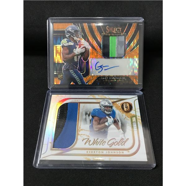 LOT OF 2 PATCH TRADING CARDS - INCLUDING 1 ROOKIE SIGNED