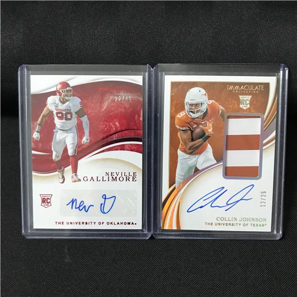 LOT OF 2 ROOKIE SIGNED TRADING CARDS