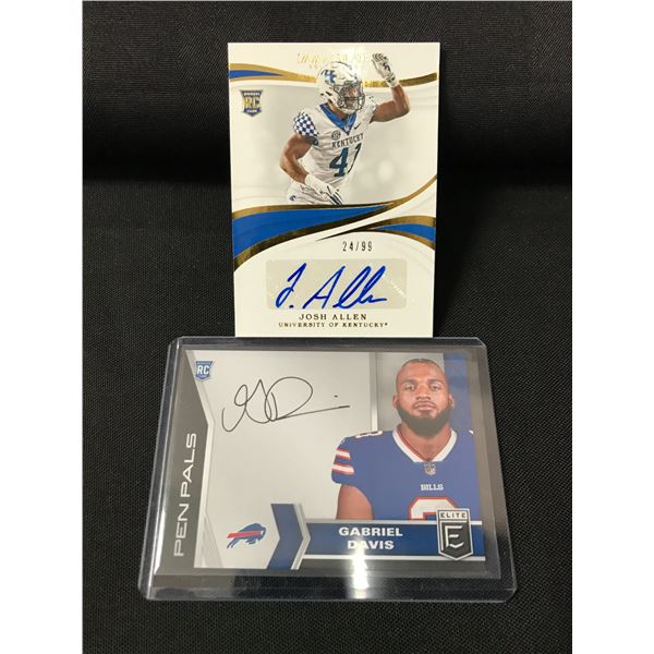 LOT OF 2 SIGNED NFL ROOKIE TRADING CARDS