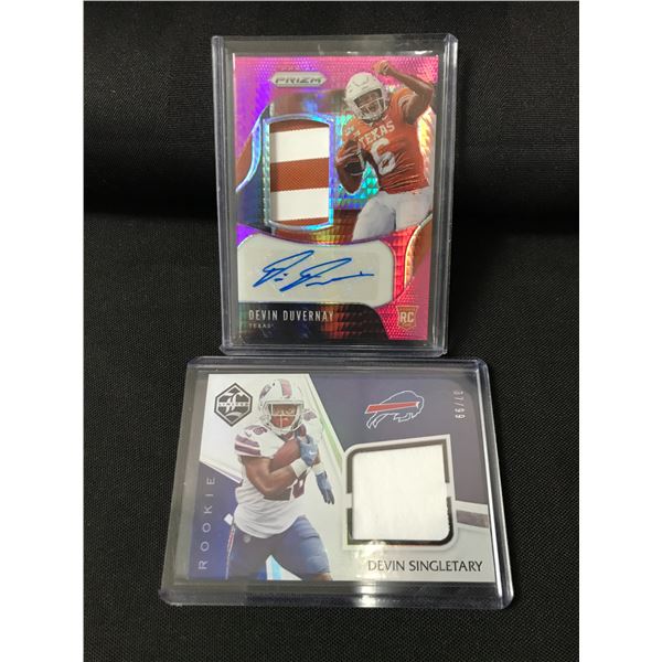 LOT OF 2 ROOKIE PATCH TRADING CARDS - INCLUDING ONE SIGNED