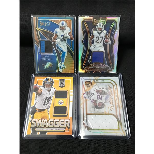 LOT OF 4 PATCH NFL TRADING CARDS