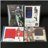 Image 1 : LOT OF 4 NFL PATCH TRADING CARDS - INCLUDING 2 SIGNED