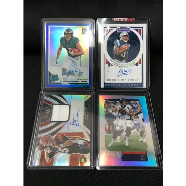 LOT OF 4 NFL YTRADING CARDS - INCLUDING 3 SIGNED ROOKIES