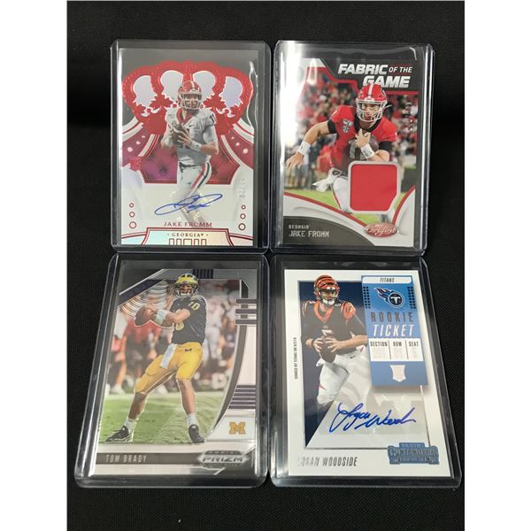 LOT OF 4 NFL TRADING CARDS - INCLUDING 2 SIGNED
