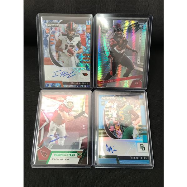 LOT OF 4 NFL TRADING CARDS - INCLUDING 3 SIGNED ROOKIES