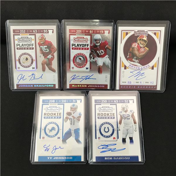 LOT OF 5 SIGNED NFL TRADING CARDS