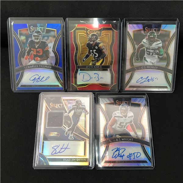 LOT OF 5 SIGNED NFL TRADING CARDS