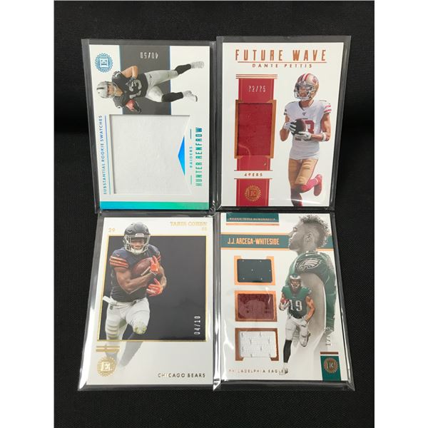 LOT OF 4 NFL TRADING CARDS - INCLUDING 3 PATCH