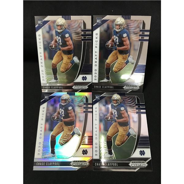 LOT OF 4 CHASE CLAYPOOL PANINI PRIZM ROOKIE TRADING CARDS