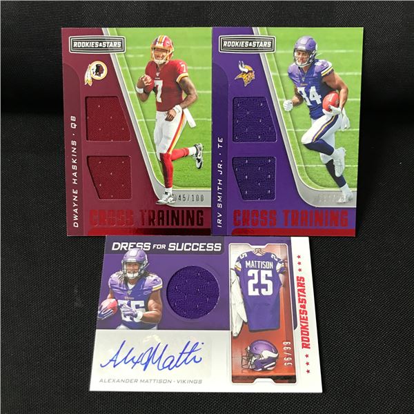 LOT OF 3 PATCH TRADING CARDS - INCLUDING 1 SIGNED