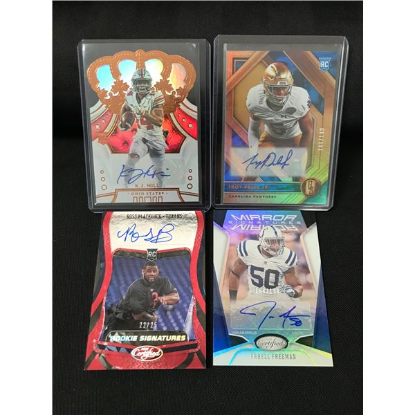 LOT OF 4 SIGNED TRADING CARDS - INCLUDING 2 ROOKIES