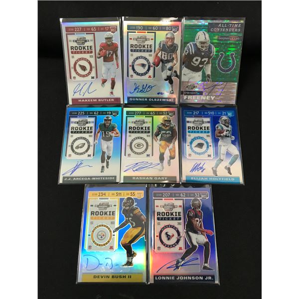LOT OF 8 SIGNED FOOTBALL TRADING CARDS