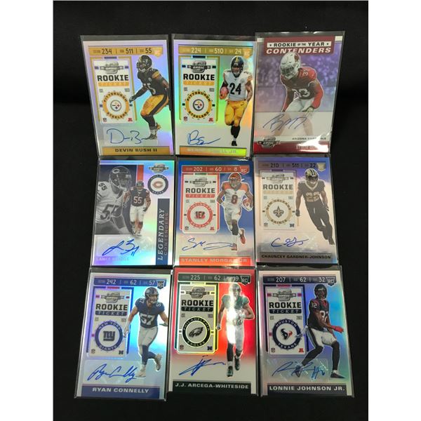 LOT OF 9 SIGNED FOOTBALL TRADING CARDS