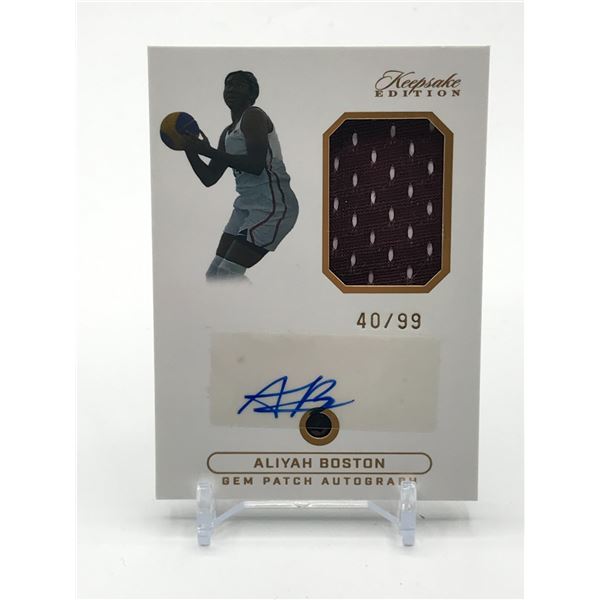 2024 KEEPSAKE EDITION ALIYAH BOSTON SIGNED PATCH TRADING CARD 40/99