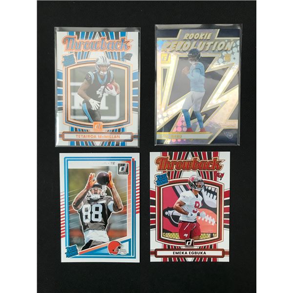 LOT OF 4 ROKIE FOOTBALL TRADING CARDS