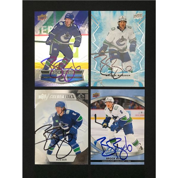 LOT OF 4 BROCK BOESER SIGNED TRADING CARDS