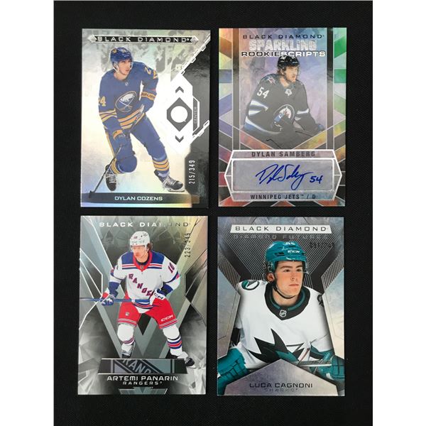 LOT OF 4 BLACK DIAMOND HOCKEY TRADING CARDS - INCLUDING 1 SIGNED