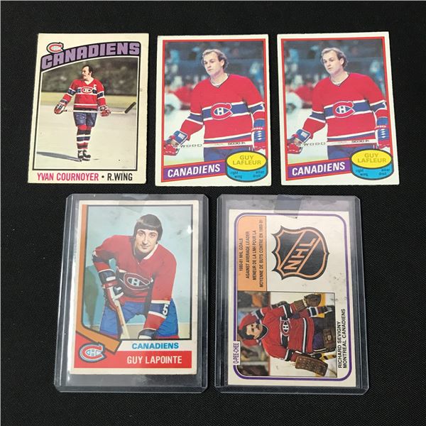 LOT OF 5 MONTREAL CANADIENS HOCKEY TRADING CARDS