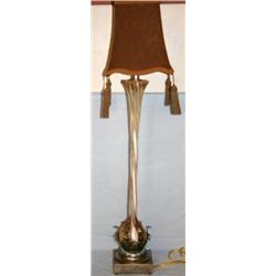 Tall Lamp w/ Brown Suede Shade