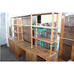 Desk with Free Standing Shelf Hutch