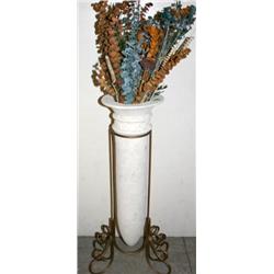 Vase on Stand  & Artificial Flowers 55" Tall