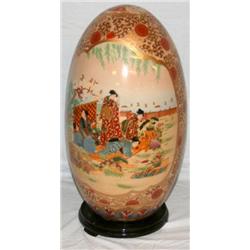 Large Asian Ceramic Egg