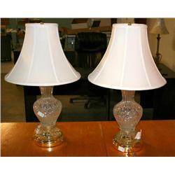 set of 2 Cut Crystal Lamps