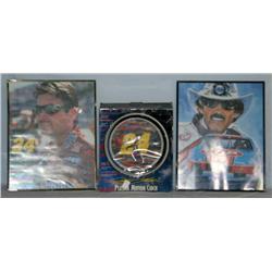 Nascar Collectibles-- 2 Prints & a Clock