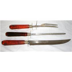 Set of Fork, Knife, and Sharpener