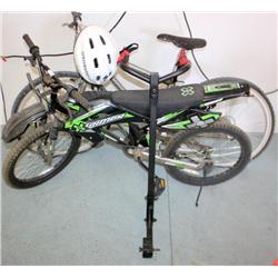 Lot of 2 Bikes a Helmet & Bike Rack