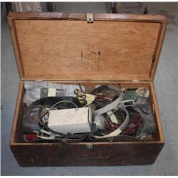Wooden Chest w/ Misc  Welding Units