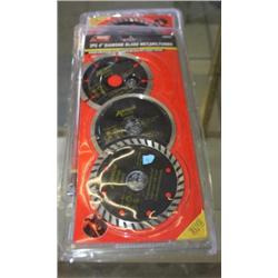 Lot of Two 3pc 4" Diamond Blades Wet, Dry & Turbo