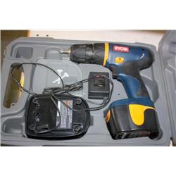 Ryobi Cordless Drill W/ Case & Bits