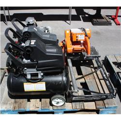 Lot of 3 Air Compressors & 1 Tile Saw