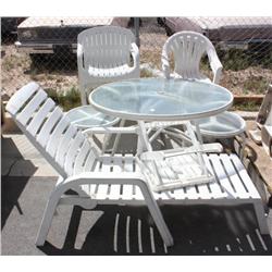 3 Patio Tables & Misc Chairs