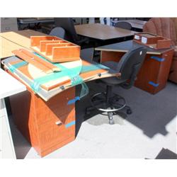 Brown Office Desk With Chair