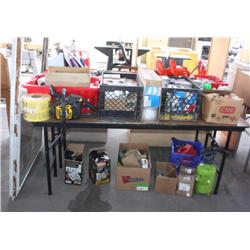 Table Lot of Misc Light Bulbs & Items