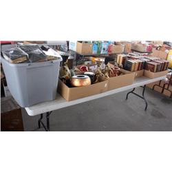 Table Lot of Books & Misc. Items