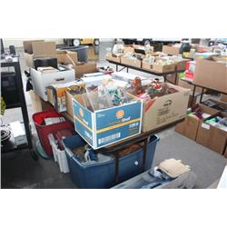 Table lot of miscellaneous household items