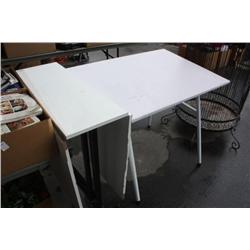 two tables, drafting table and a folding table