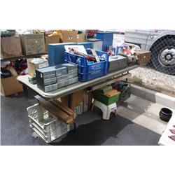 Table lot of miscellaneous tools household items